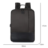 Men's Business Backpack Nylon Laptop Backbag 15.6 USB Charging Rucksack