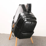 Men's 15.6 Inch Laptop Bag PU Leather Backpack Waterproof
