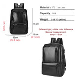 Men's 15.6 Inch Laptop Bag PU Leather Backpack Waterproof