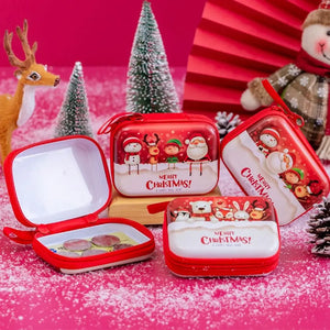 Mini Red Christmas Coin Purse with Keyrings