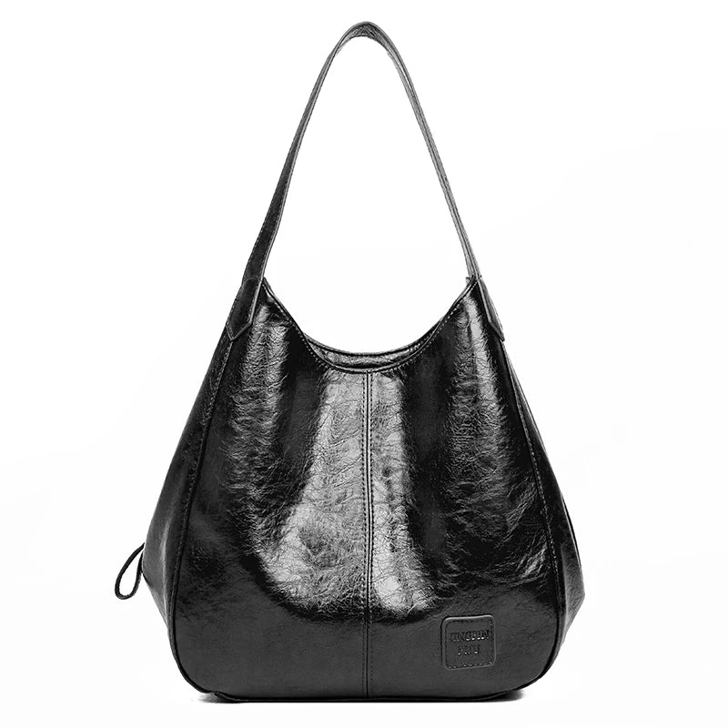 Vintage Pu Leather Bucket Shoulder Bag Women Large Capacity Messenger Bag