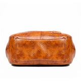 Vintage Pu Leather Bucket Shoulder Bag Women Large Capacity Messenger Bag