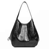 Vintage Pu Leather Bucket Shoulder Bag Women Large Capacity Messenger Bag