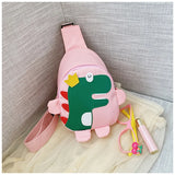Kids Inclined Shoulder Bag Cartoon Print Anime Backpack