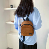 Corduroy Mini Women's Backpack Small School Bags Rucksack For Teen Girls
