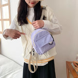 Corduroy Mini Women's Backpack Small School Bags Rucksack For Teen Girls