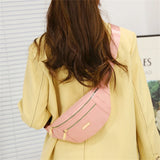 Multilayer Waist Packs Women Solid Adjustable Shoulder Strap Sports Shoulder Bag