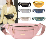 Multilayer Waist Packs Women Solid Adjustable Shoulder Strap Sports Shoulder Bag