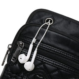 Vintage PU Leather Zippers Flap Bag Women Shoulder Handbag Crossbody Bag