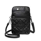 Vintage PU Leather Zippers Flap Bag Women Shoulder Handbag Crossbody Bag