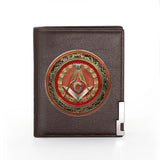 Masonic Leather Wallet Slim Credit Card/ID Holders