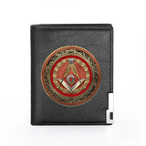 Masonic Leather Wallet Slim Credit Card/ID Holders