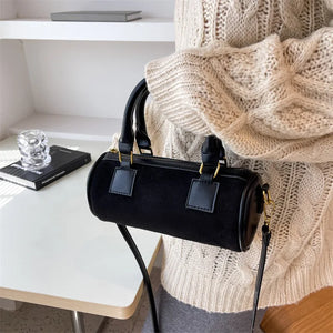 Velvet Cylinder Bag Mini Handbag Messenger Bag