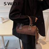 Velvet Cylinder Bag Mini Handbag Messenger Bag