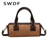Velvet Cylinder Bag Mini Handbag Messenger Bag