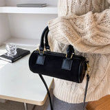 Velvet Cylinder Bag Mini Handbag Messenger Bag