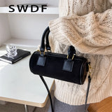 Velvet Cylinder Bag Mini Handbag Messenger Bag