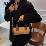 Velvet Cylinder Bag Mini Handbag Messenger Bag