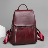 Women's PU Leather Backpack - High Waterproof Rucksack