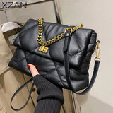 Vintage Rhombus Messenger Bag Soft Leather Chain Bag