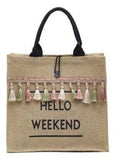 Beach Casual Girls Travel Handbags Large Capacity Tassel Shoulder Bag Women's Pu
