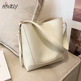 Large Capacity Bucket Bag Women PU Leather Handbag All-match Crossbody Shoulder