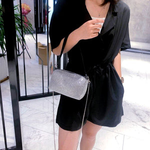 Bling Diamonds Print Small Shoulder Bag Women Clutch Evening Crossbody