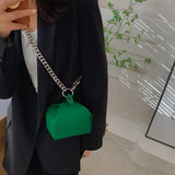 Thick Chain Ladies Box Bag Shoulder Messenger Bag