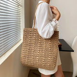 Women's Straw Beach Bag Large Capacity Handbag Shopper Wallet