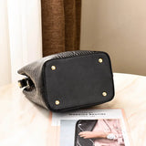 Crocodile Pattern Bucket Bag Women Shoulder Messenger PU Purse