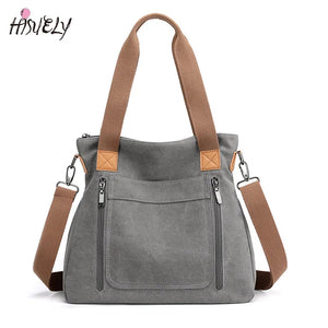 Casual Canvas Tote Women Handbags Shoulder Crossbody Bags Big Shopper Bag