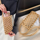 Cotton Woven Mobile Phone Bag Women's Portable Shoulder Bags