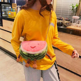 Watermelon Baby Girls Plush Fruit Shoulder Bag Soft Stuffed Chain Messenger Cros