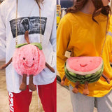 Watermelon Baby Girls Plush Fruit Shoulder Bag Soft Stuffed Chain Messenger Cros