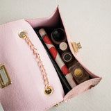 Crocodile Pattern Shoulder Bag with Chain Lock for Women