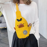 Canvas Crossbody Bag for Women Chest Bag Version Shoulder Bag