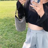 Sequins Shoulder Bag Women's Casual Crossbody Bucket Bag