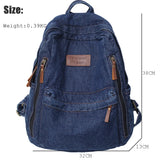 Denim Women Backpack Retro Travel Bagpack