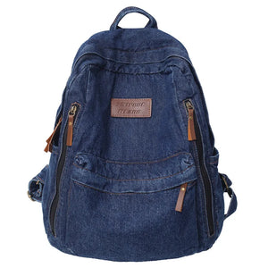 Denim Women Backpack Retro Travel Bagpack