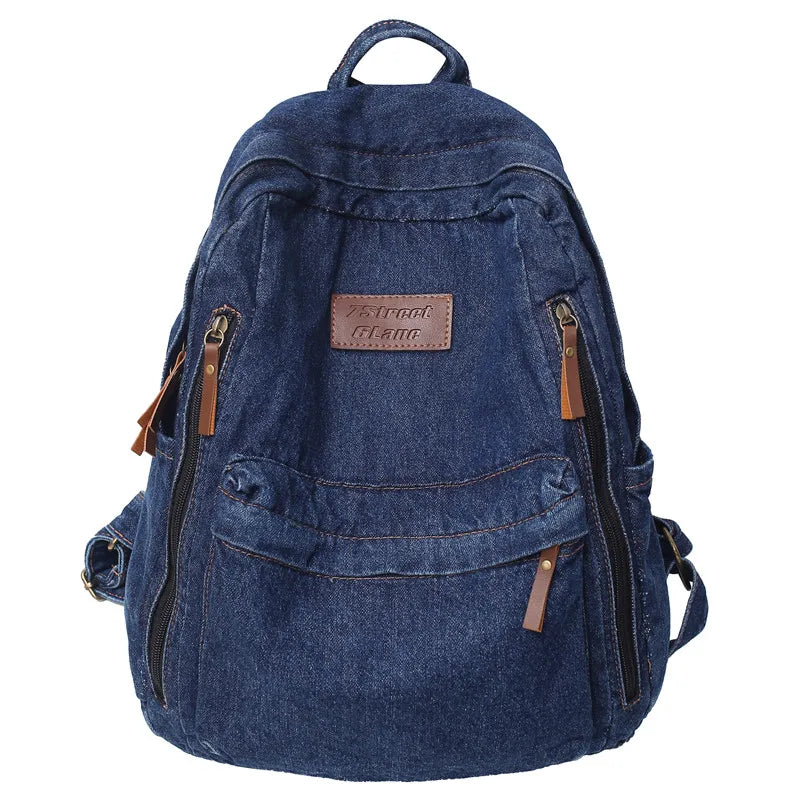 Denim Women Backpack Retro Travel Bagpack
