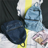 Retro Denim Women Backpack Large Capacity School Bag for Teenage Girls