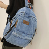 Denim Women Backpack Retro Travel Bagpack