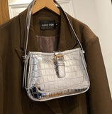 Small PU Leather Underarm Bag Women Shoulder Crossbody Tote
