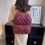 Plaid School Backpack Women's Bag Winter Space Cotton Backpacks for Girls