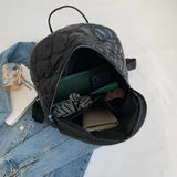 Plaid School Backpack Women's Bag Winter Space Cotton Backpacks for Girls