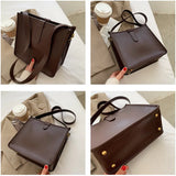 Women Bucket Bag Large Capacity PU Leather All-match Shoulder Bags