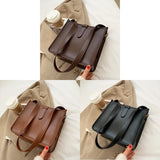 Women Bucket Bag Large Capacity PU Leather All-match Shoulder Bags