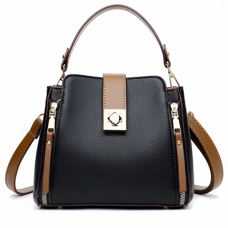 European American Crossbody Bucket Bag Large Capacity