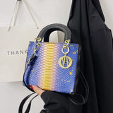 Metal Letter Shoulder Messenger Bag for Women