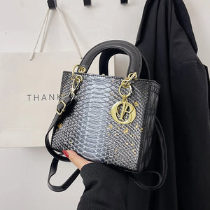 Metal Letter Shoulder Messenger Bag for Women